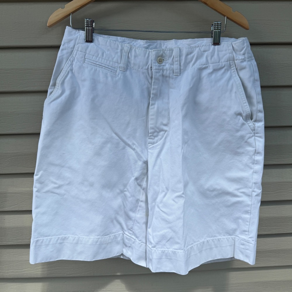 Vintage Polo Ralph‎ Lauren Mens 33 Chino Shorts White Cotton Preppy Casual